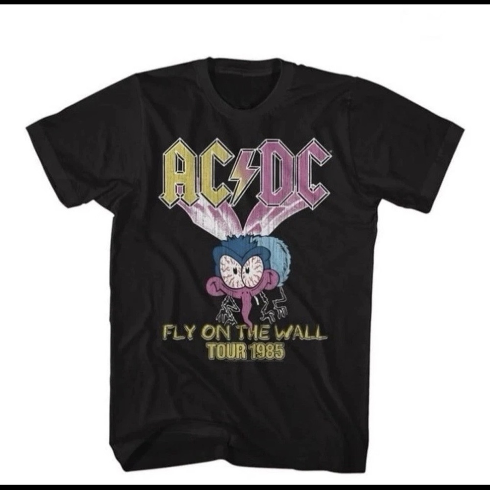 AC/DC Large Fly on the Wall Black Rock Music Band T-Shirt